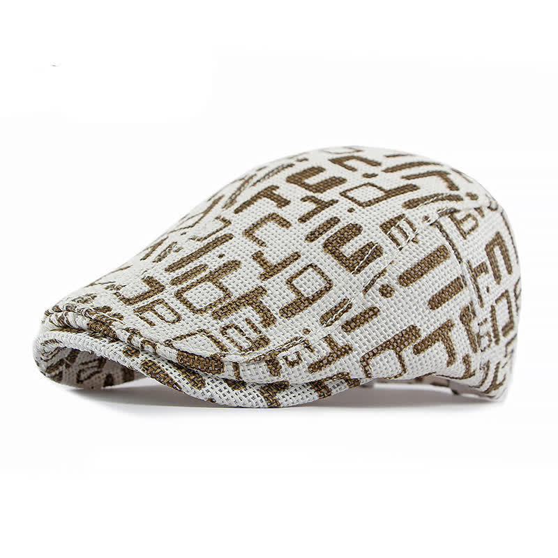 Unisex Stylish Straw Woven Pattern Flat Top Beret Hat