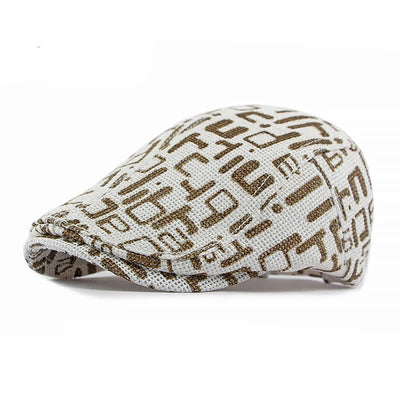 Unisex Stylish Straw Woven Pattern Flat Top Beret Hat