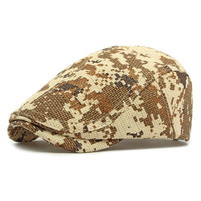 Unisex Stylish Straw Woven Pattern Flat Top Beret Hat