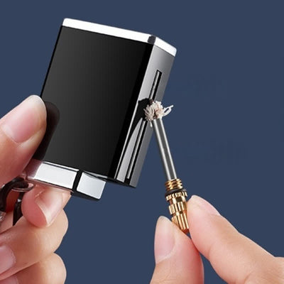 Mini Rectangle 2-in-1 Portable Ashtray Matchstick Kerosene Lighter