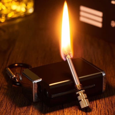 Mini Rectangle 2-in-1 Portable Ashtray Matchstick Kerosene Lighter