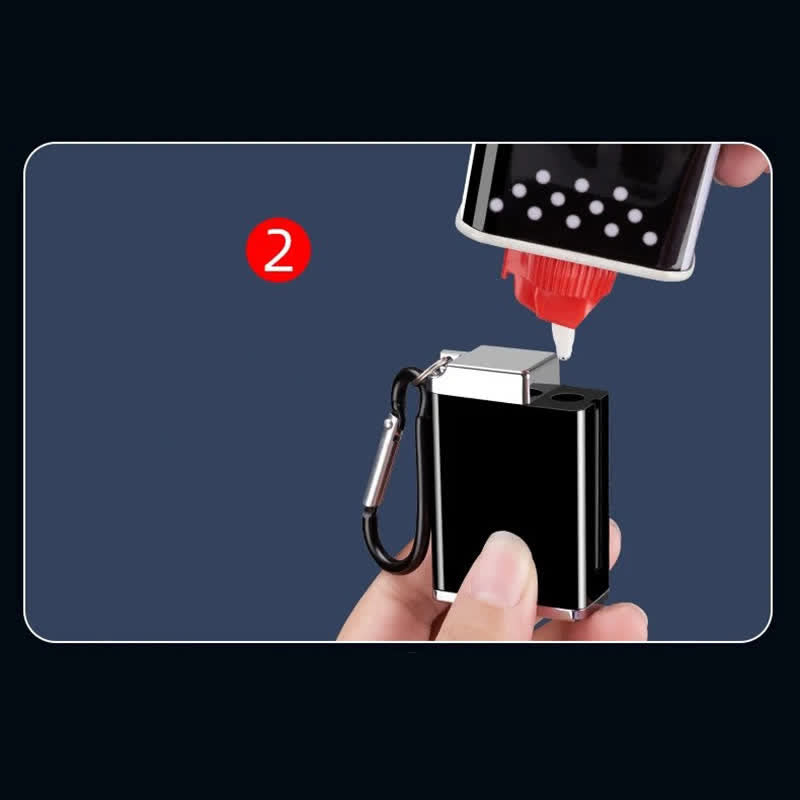 Mini Rectangle 2-in-1 Portable Ashtray Matchstick Kerosene Lighter