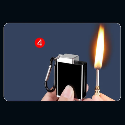 Mini Rectangle 2-in-1 Portable Ashtray Matchstick Kerosene Lighter