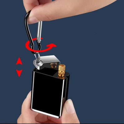 Mini Rectangle 2-in-1 Portable Ashtray Matchstick Kerosene Lighter