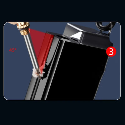 Mini Rectangle 2-in-1 Portable Ashtray Matchstick Kerosene Lighter