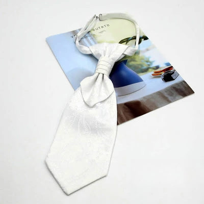 Men's Pre-Tied Ruche Cravat Luxury Paisley Tuxedo Ascot Necktie