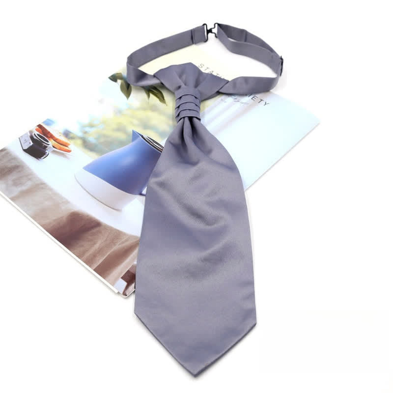 Men's Pre-Tied Ruche Cravat Luxury Paisley Tuxedo Ascot Necktie