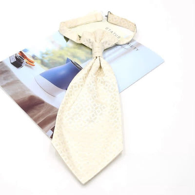 Men's Pre-Tied Ruche Cravat Luxury Paisley Tuxedo Ascot Necktie