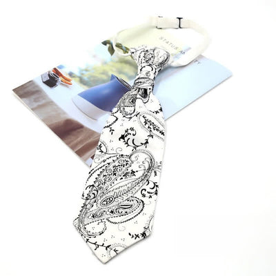 Men's Pre-Tied Ruche Cravat Luxury Paisley Tuxedo Ascot Necktie