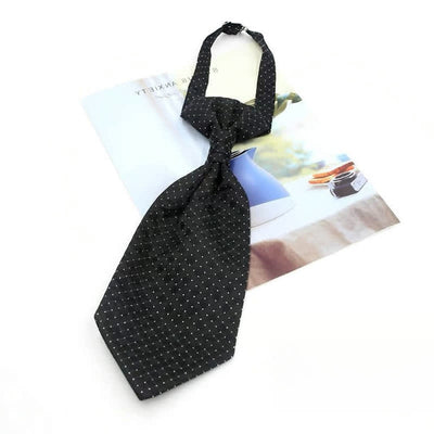 Men's Pre-Tied Ruche Cravat Luxury Paisley Tuxedo Ascot Necktie