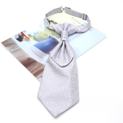 Men's Pre-Tied Ruche Cravat Luxury Paisley Tuxedo Ascot Necktie