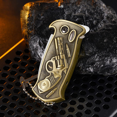 Windproof Metal Foldable Knife Jet Torch Refillable Butane Lighter