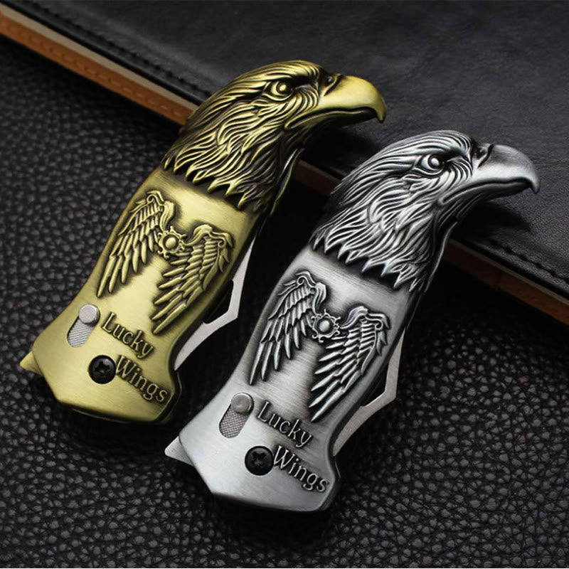 Metal Eagle Head Foldable Knife Jet Torch Refillable Butane Lighter
