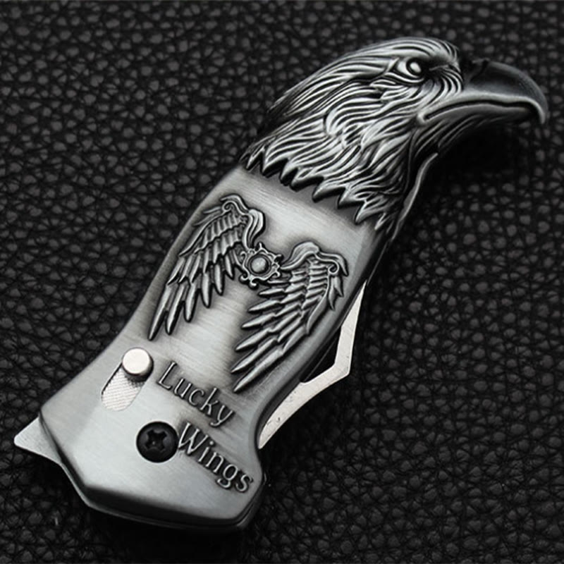 Metal Eagle Head Foldable Knife Jet Torch Refillable Butane Lighter