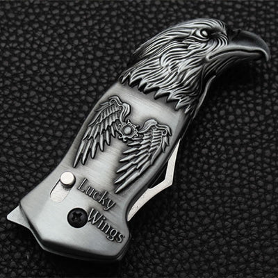 Metal Eagle Head Foldable Knife Jet Torch Refillable Butane Lighter