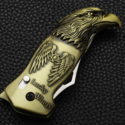 Metal Eagle Head Foldable Knife Jet Torch Refillable Butane Lighter