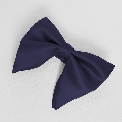 Men's British Style Solid Color Oversized Pointed Bow Tie Pocket Square