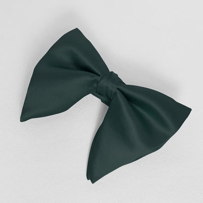 Men's British Style Solid Color Oversized Pointed Bow Tie Pocket Square
