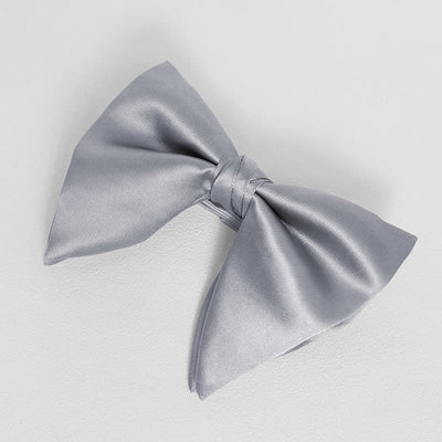 Men's British Style Solid Color Oversized Pointed Bow Tie Pocket Square