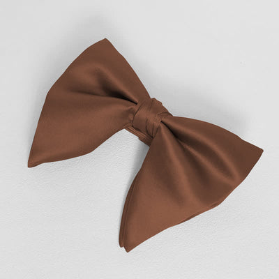 Men's British Style Solid Color Oversized Pointed Bow Tie Pocket Square