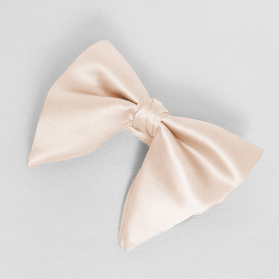 Men's British Style Solid Color Oversized Pointed Bow Tie Pocket Square