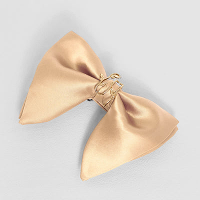 Men's Gold Vine Leaf Oversized Pointed Bow Tie Pocket Square