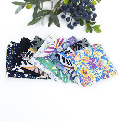 Men's Fresh Floral Patterns Cotton Pocket Square