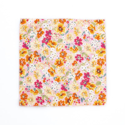 Men's Fresh Floral Patterns Cotton Pocket Square