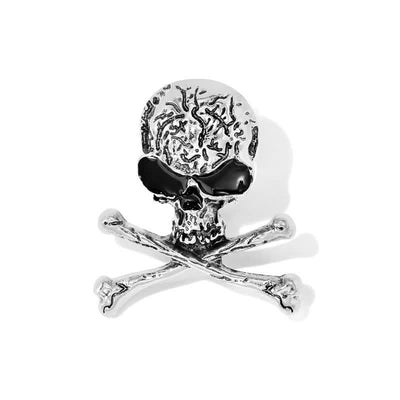 Decorative Punk Skull Crossbone Pirate Brooch