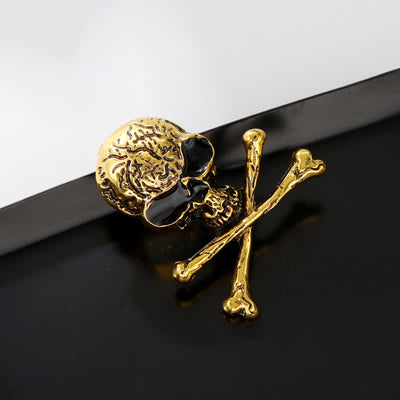 Decorative Punk Skull Crossbone Pirate Brooch