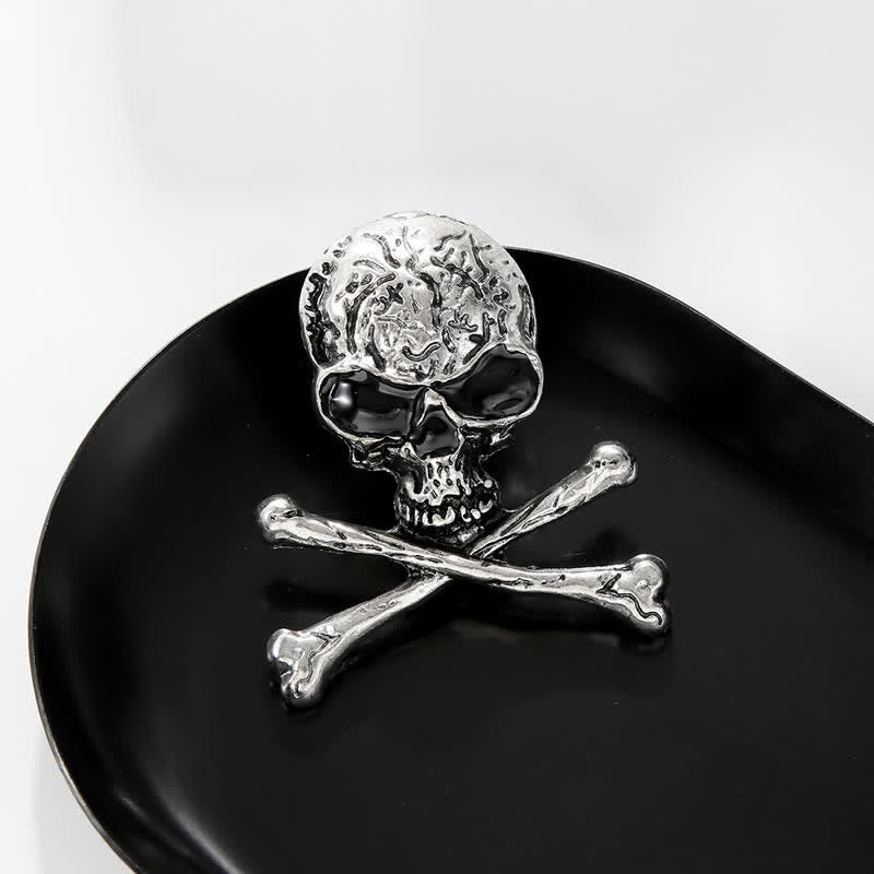 Decorative Punk Skull Crossbone Pirate Brooch
