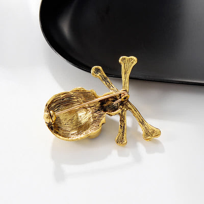 Decorative Punk Skull Crossbone Pirate Brooch