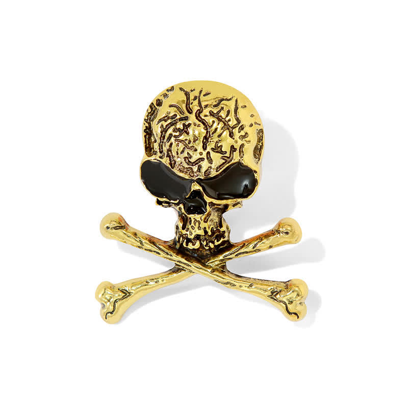 Decorative Punk Skull Crossbone Pirate Brooch