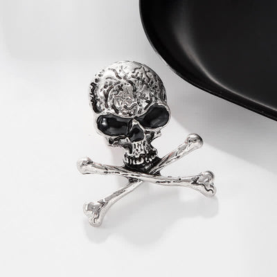 Decorative Punk Skull Crossbone Pirate Brooch