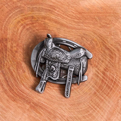Equestrian Sports DIY Saddle Horse Shoe Buckle Leather Belt