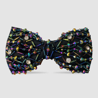 Sparkling Colorful Crystal Embroidered Beaded Bow Tie