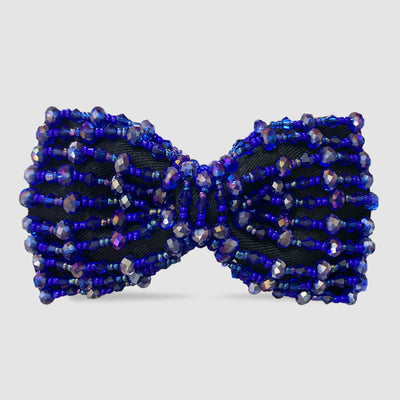Sparkling Colorful Crystal Embroidered Beaded Bow Tie