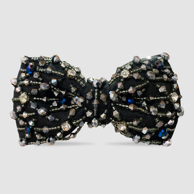 Sparkling Colorful Crystal Embroidered Beaded Bow Tie