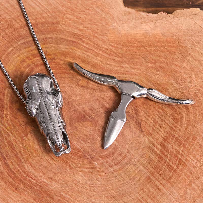Longhorn Bull Head EDC Tool Multi-function Pendant Belt Buckle