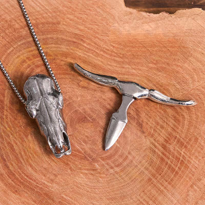 Longhorn Bull Head EDC Tool Multi-function Pendant Belt Buckle