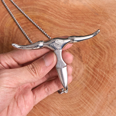 Longhorn Bull Head EDC Tool Multi-function Pendant Belt Buckle