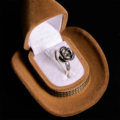 Detachable Twist Rose Flower Self Defense Adjustable Ring