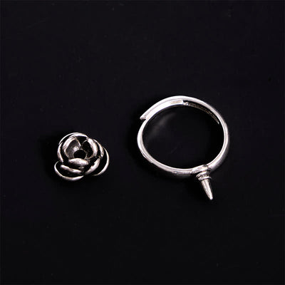 Detachable Twist Rose Flower Self Defense Adjustable Ring