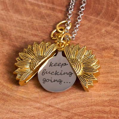Gold & Silver DIY Sunflower Theme Hidden Knife Belt Buckle Necklace Bundle Set