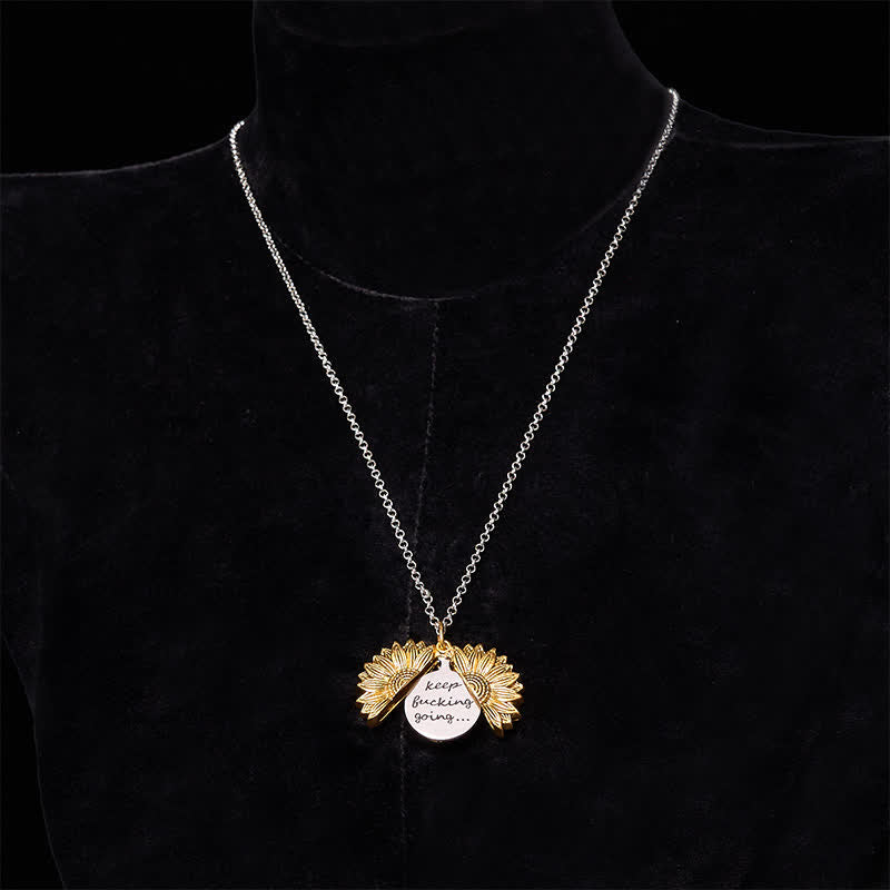 Gold & Silver DIY Sunflower Theme Hidden Knife Belt Buckle Necklace Bundle Set