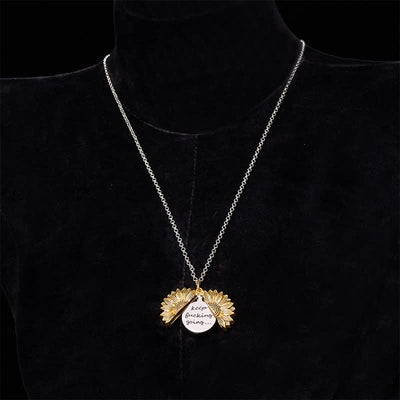 Gold & Silver DIY Sunflower Theme Hidden Knife Belt Buckle Necklace Bundle Set