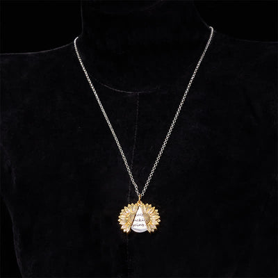 Gold & Silver DIY Sunflower Theme Hidden Knife Belt Buckle Necklace Bundle Set