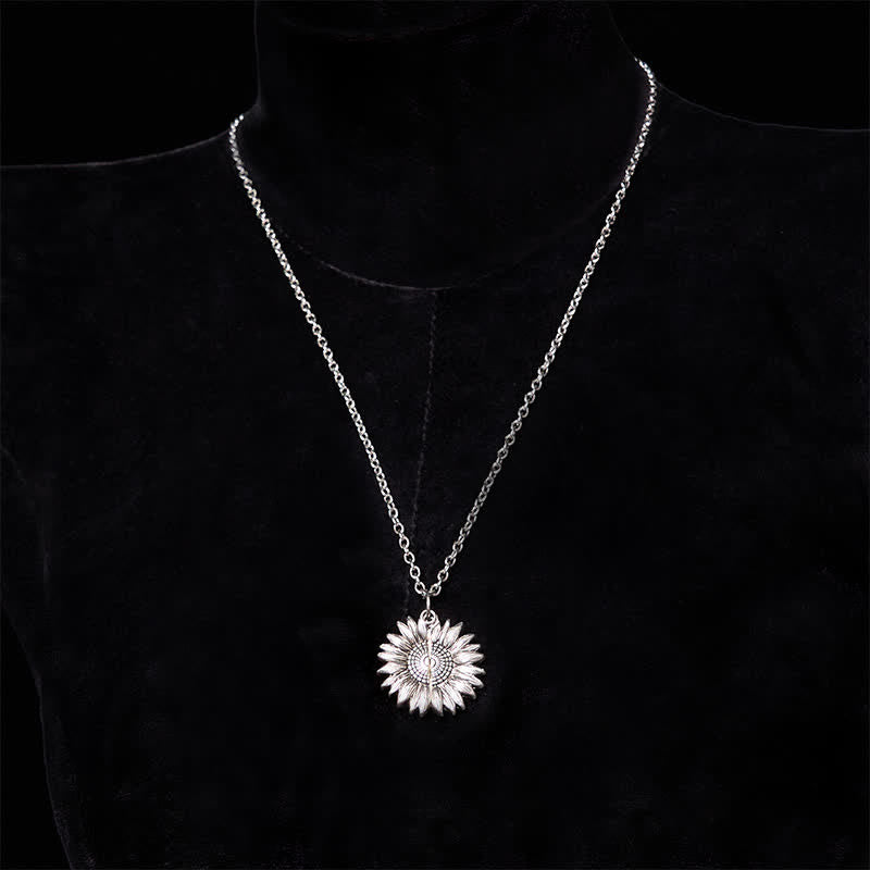 Gold & Silver DIY Sunflower Theme Hidden Knife Belt Buckle Necklace Bundle Set