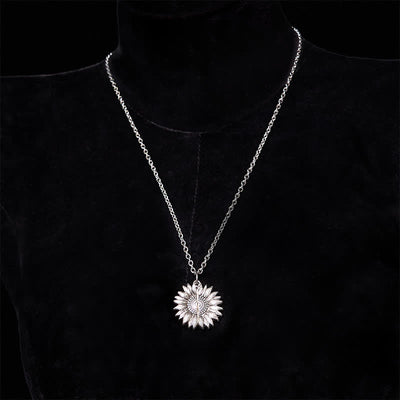 Gold & Silver DIY Sunflower Theme Hidden Knife Belt Buckle Necklace Bundle Set