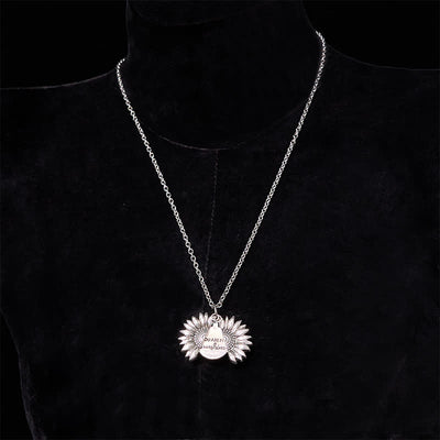 Gold & Silver DIY Sunflower Theme Hidden Knife Belt Buckle Necklace Bundle Set